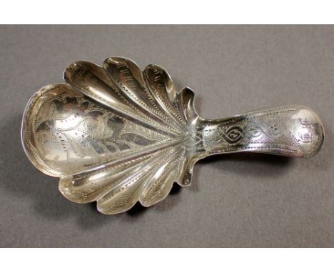 A silver caddy spoon with bud shaped bowl, Birmingham 1830by IB 
