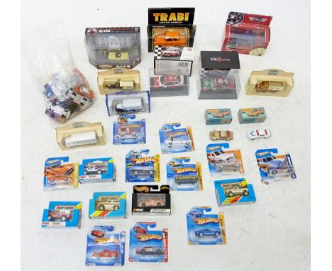 A box of die cast model cars including Corgi, Matchbox etc. 