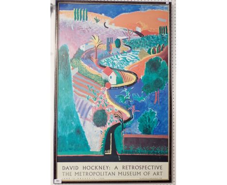 A David Hockney exhibition poster 1988, 94 x 39cm 