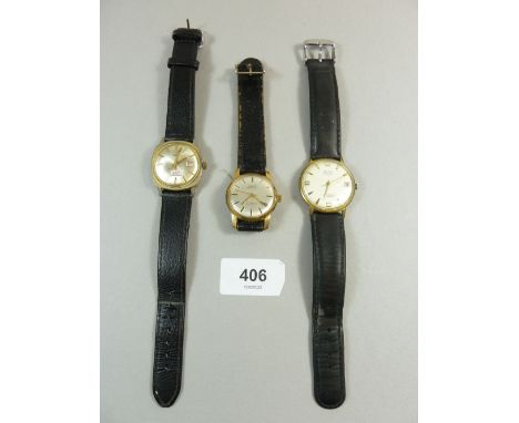 A day date Tara mechanical vintage gentlemans wrist watch, a Gevea Automatic one and another vintage watch 