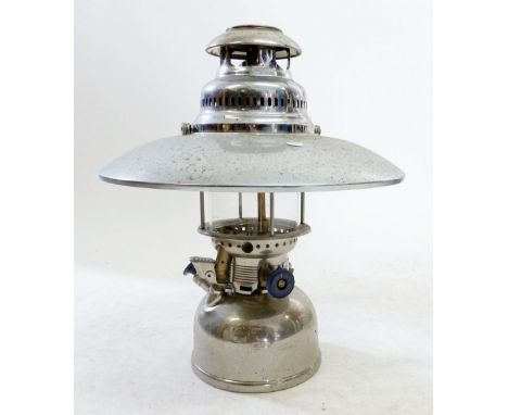 A Petromax hurricane lamp and accessories and instructions approx 39cm high