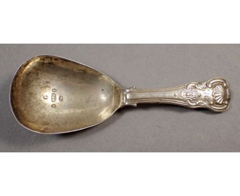 An hourglass pattern silver caddy spoon, Birmingham 1830 by T&amp;P 