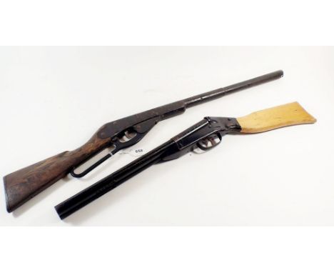 Two vintage children's toy rifles, longest, Daisy, 77cm long 