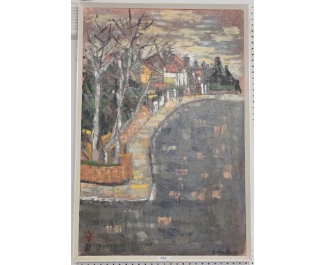 Hamilton - vintage oil on canvas street scene, 75 x 50cm 