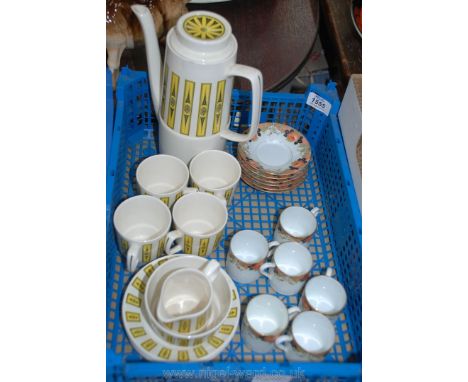 A retro image 70's Coffee set plus a set of six coffee cans and saucers.