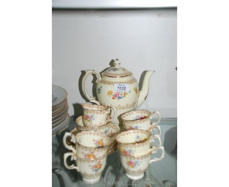 A Crown Staffordshire 'Lynton' Coffee set including coffee pot, six cups and saucers, sugar bowl and cream jug