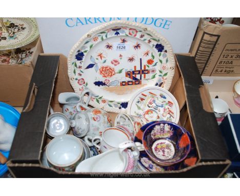 A quantity of Oriental style china to include bowls, cups and saucers, jug and lidded bowl, Celtic knot plate, etc.