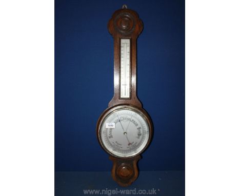 An Oak Banjo Barometer, British made