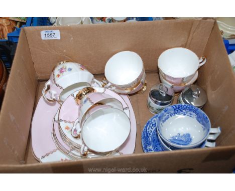 A quantity of china to include part Imperial tea service, Spode cups and saucers, Royal Worcester egg coddlers, etc.