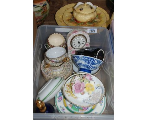 A quantity of china to include Royal Stratford posy, Aynsley Prince of Wales investiture bowl and small part tea service, thr