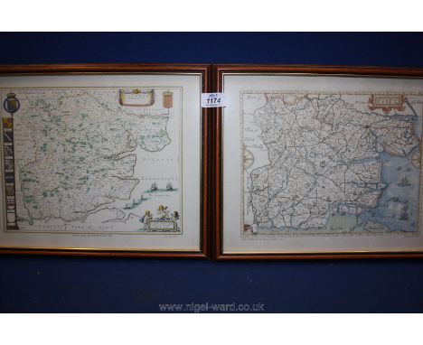 A pair of vintage framed Maps of Essex.