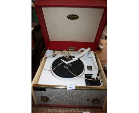 A Dansette record player.