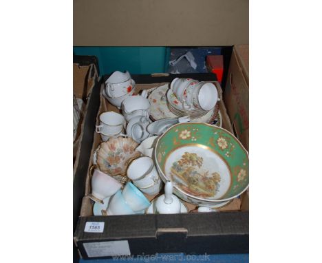 A quantity of miscellaneous china including three Royal Albert 'Lady Katherine' cups and saucers, Colclough part Teaset decor