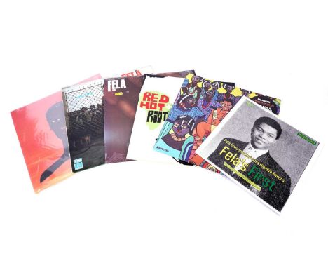 Six records by Afrobeat artist Fela Kuti, and son Femi Kuti: Stop The Hate (sealed); Fela Ransome Kuti Vol 1 &amp; 2; Army Ar