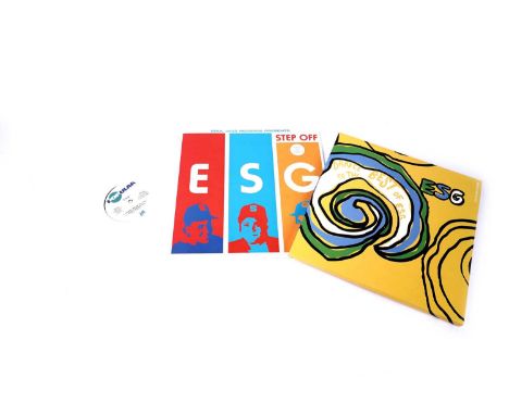 Three records by American Art-Funk ensemble E.S.G. (Emerald, Sapphire and Gold): Dance to the Best of ESG, 2010 3xLP compilat