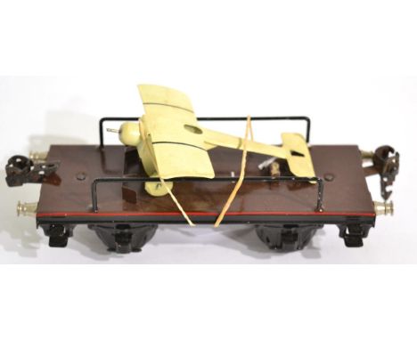 Marklin O Gauge Flat Wagon With Aeroplane Load 15cm (E-G, lacks propeller)