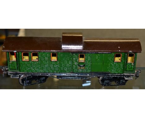 Marklin Gauge 1 18891 Baggage Car green with observation roof 31cm (G-E, but damaged by bubble wrap)
