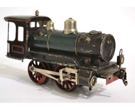 Marklin Gauge 1 C/w 0-4-0 Locomotive painted in green/black with red lining (F, lacks tender, chimney and buffers)