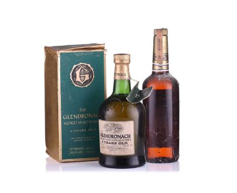 One bottle of Glendronach Scotch Malt Whisky, 8yr old, 70 proof, 26 2/3fl ozs, together with Canadian Club whisky, 1967Qty: 2