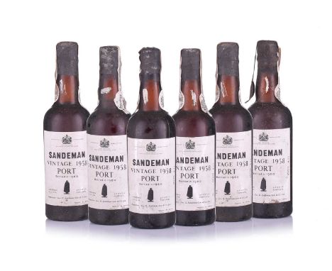 Six half bottles of Sandeman Vintage 1958 Port, bottled in 1960Qty: 6Private cellar in Bucks