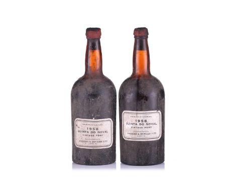 Two Magnums of Quinta do Noval 1958 Vintage PortQty: 2Private cellar in BucksSigns of seepage - 1 bottle top shoulder and the