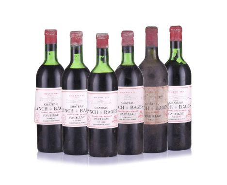 Six bottles of Chateau Lynch Bages 5eme Cru Classe Pauillac, five of 1970 vintage, and one of 1929Qty: 6Private cellar in Buc