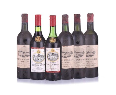 Six bottles of Chateau Rausan Segla 2em Cru Classe Margaux comprising four of 1957 vintage, and two of 1975Qty: 6Private cell
