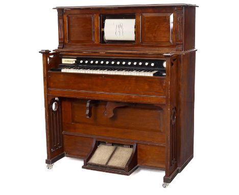 Selbstspielendes Harmonium "The Phoneon", um 1900John Malcolm &amp; Co., London. Saugluft-betriebene Zungenorgel, 61 Tonstufe