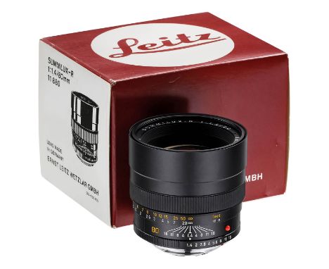 Summilux-R 1,4/80 mm, um 1979Leica, Solms. Nr. 3055403. Top-Zustand! Glas sauber. Gleiche Nummer bei der Original-Garantiekar