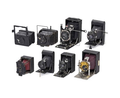 6 kleine Plattenkameras und 2 Rollfilmkameras1) Ernemann Liliput, für 4,5 x 6 cm. Schöner Zustand! (2/2) - 2) Ernemann Mignon
