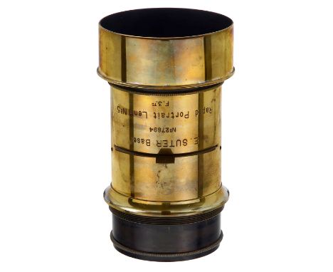 Suter-"Rapid Portrait"-OptikSuter, Basel. Nr. 27694, "Rapid Portrait Lens No. 5 F. 3.75", ca. 3,8/30 cm, Glas sauber, Petzval