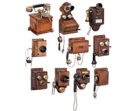 Sammlung Telephone1) Französisches Tischtelephon, um 1910, Modell Poste L-E 4, Association des Ouvriers en Instruments de Pré