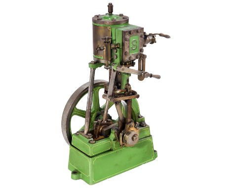 Stehende Dampfmaschine Stuart Modell 1Stuart Turner Ltd., England. Konstruktion aus poliertem Stahl, Gußmetall und Messing, Z