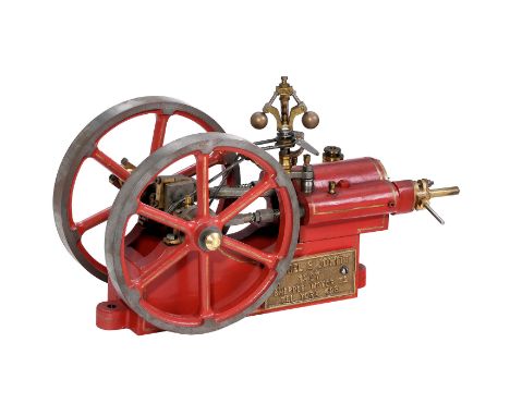 Jowitt-Dampfmaschine mit TellerventilenFunktionsmodell der Samuel-G.-Jowitt-Maschine von 1907, Messing, Stahl und Guß, Zylind