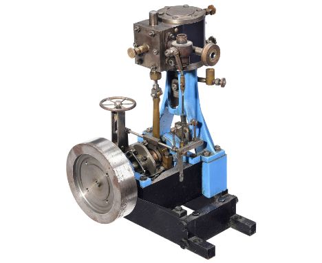Präzisionsmodell einer stehenden Dampf­maschine mit Federkraft-Geschwindigkeitsregler, um 1950Hergestellt aus Stahl und Gußei