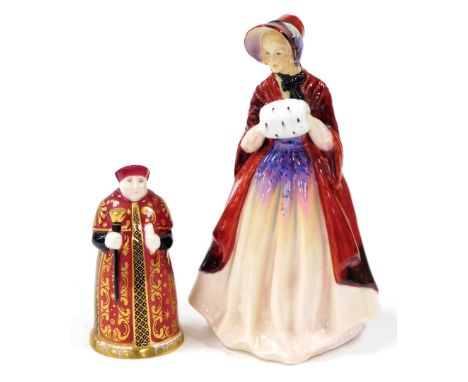 Two porcelain figures, to include a Paragon Lady Christine figure 20cm high, and a Sinclairs limited edition of 500 Royal Wor