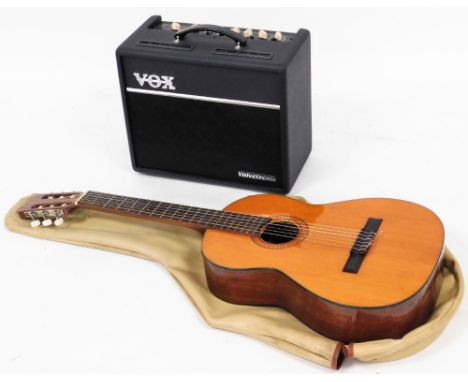 A guitar and amplifier, the Valvetronix Vox amplifier with a B&amp;M Soloist by Yarii Japanese guitar serial no. 559. (2)