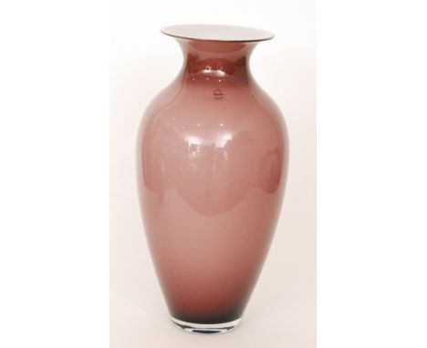 A large contemporary Italian Murano glass vase by C. Nason of shouldered ovoid form below an everted neck in pale amethyst ov