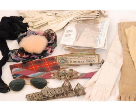 A collection of assorted Victorian and Edwardian lady's vintage suede and leather opera and evening gloves together with two 