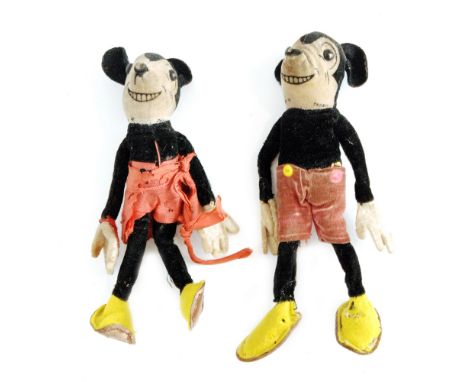 A pair of 1930s Dean & Co Mickey and Minnie Mouse poseable figures, S/D (2)