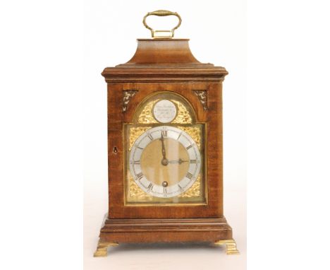 A 20th Century George III style mahogany cased bracket clock with engraved plaque above the dial Chas Frodsham clockmakers to