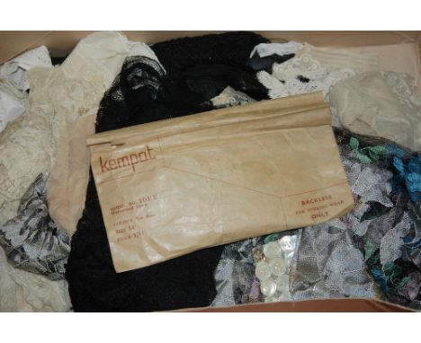 A small collection of 1920s and later vintage lingerie to include a Kempat 'backless' Brassiere model 101E in the original br