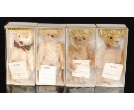 Four Merrythought limited edition bears titled The Millenium bear, The Christmas bear , The Official Barnardos Century bear a