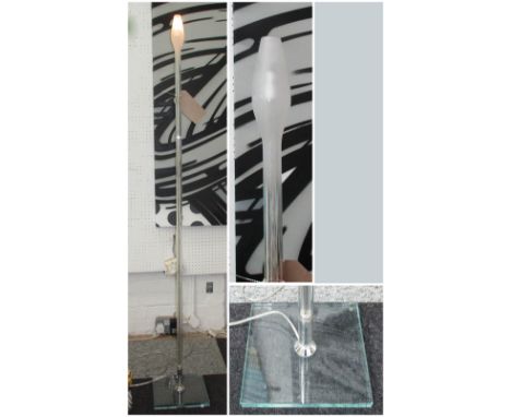 LIGNE ROSET TULIP LAMP, with glass stem on steel support, 154cm H.
