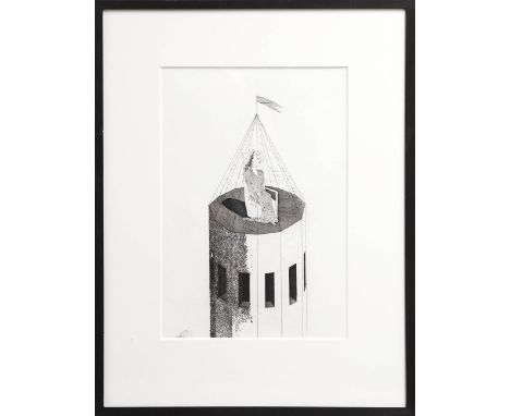 DAVID HOCKNEY, 'The Princess in Her Tower' Aquatint, 1969, edition 400, from the story The Little Sea Hare for Six Fairy Tale