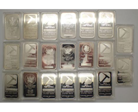 Twenty one 1oz silver plated ingots. P&amp;P Group 1 (£14+VAT for the first lot and £1+VAT for subsequent lots) 