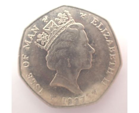1997 Isle of Man Christmas 50p. P&amp;P Group 1 (£14+VAT for the first lot and £1+VAT for subsequent lots) 
