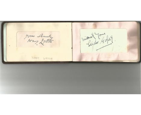 Small autograph book containing 40+ TV/film autographs. Amongst the signatures are Henry Lytton, Carl Brisson, Seymour Hicks,