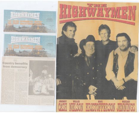 Special souvenir programme of the 'Supergroup' Johnny Cash, Willie Nelson, Waylon Jennings And Kris Kristofferson Known As Th