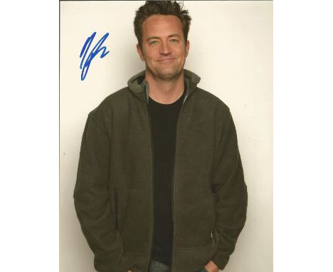 Matthew Perry signed 10 x 8 colour Friends Photoshoot Portrait Photo, from in person collection autographed at London Theatre